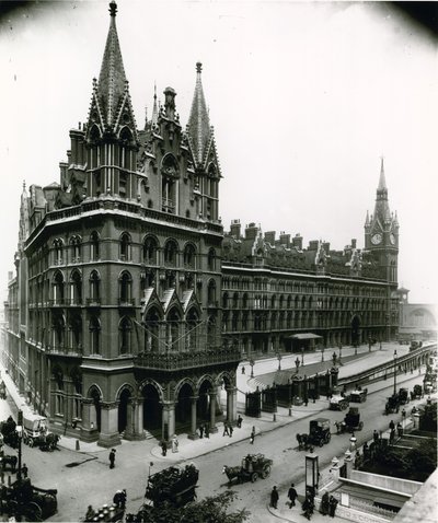 St Pancras Railway Station; Photograph from April 1899 by English Photographer